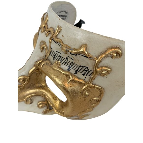 VTG Handmade Casanova Long Nose Venetian Mask Masquarade Music Gold N10103 - Picture 4 of 9